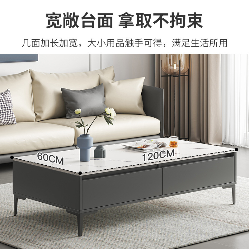 Mesa de café sala de estar casa pequeña mesa de té simple moderno pequeño apartamento balcón mesa cuadrada de lujo minimalista mesa de té