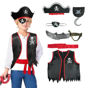 Cross-Border Performance Children's Clothing European and American Pirates of the Caribbean Captain Jack Sparrow Clothing Sleeveless Pirate Vest Suit Vest