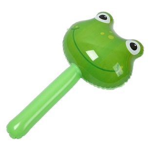 Animal head long stick children's inflatable toys wholesale small inflatable Bell hammer push gift stall hot sale