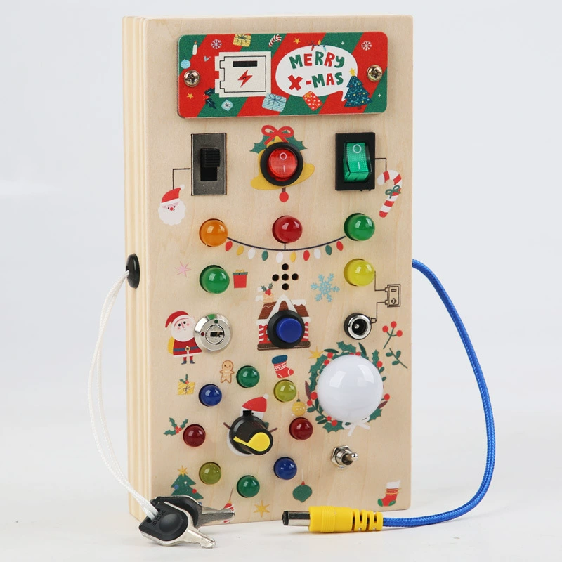 Wooden electronic switch key, cognitive toy, early education