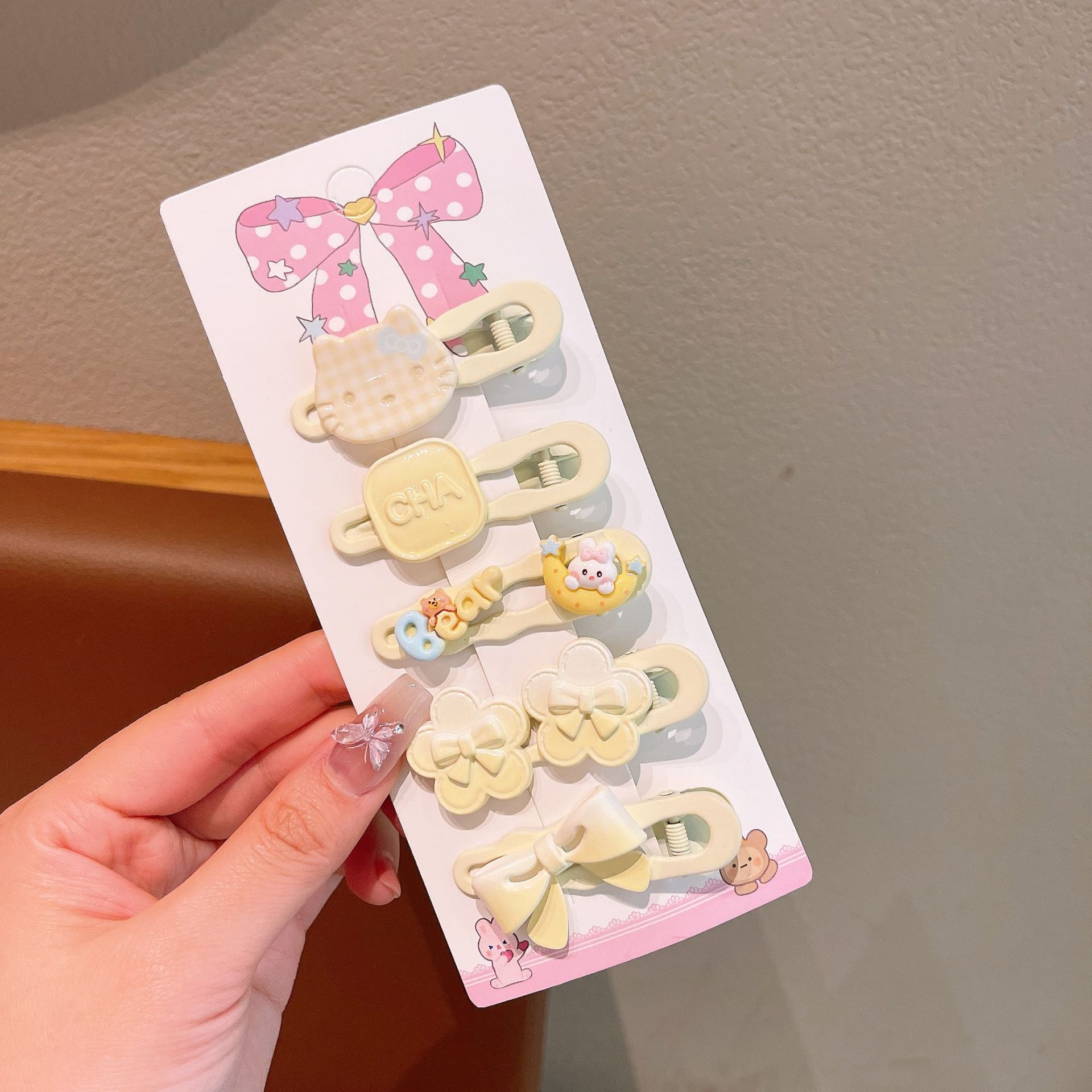 Niños nuevos clip de boca de pato niñas dopamina dibujos animados coloridos conejo gato clip de pelo estudiante dulce clip de pelo roto