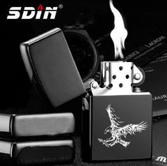 Wholesale Metal Windproof Kerosene Lighter Classic Vintage Nostalgia Kerosene Machine DIY Advertising Promotional Gift Engraving