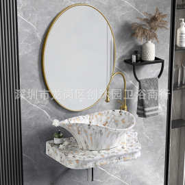 台上盆洗手盆挂式陶瓷洗脸盆台盆面盆池水龙头 出口金色电镀特色