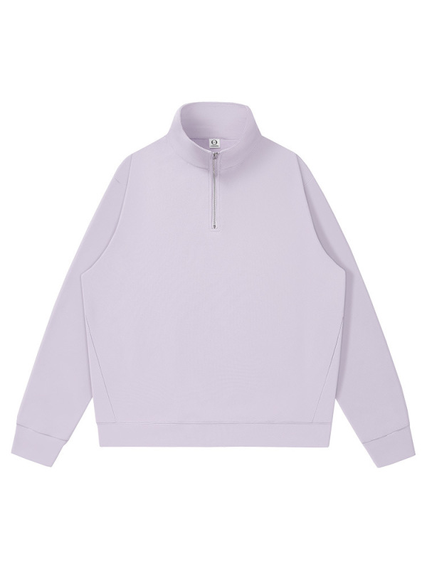 紫色立领卫衣定制工作服印logo刺绣企业团员工半开襟拉链长袖工装|undefined