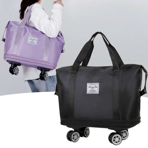 Luggage Bag for Men and Women, Large Capacity Expandable Travel Bag, Shopping Luggage Bag with Storage, Swivel Wheels, Business Trip and Airline, Foldable