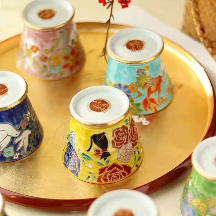Японская классическая керамическая чайная чашка, подарочная коробка, ручная роспись, подарок на день рождения