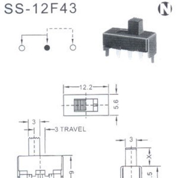 供应开关拨动开关 单极双位电子拨动开关 SS-12F43来图制定开关