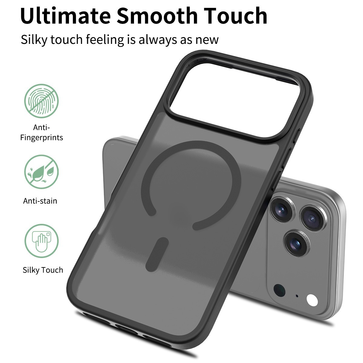 适用iPhone17ProMax磁吸手机壳苹果16E半透明15磨砂14P高品质级感