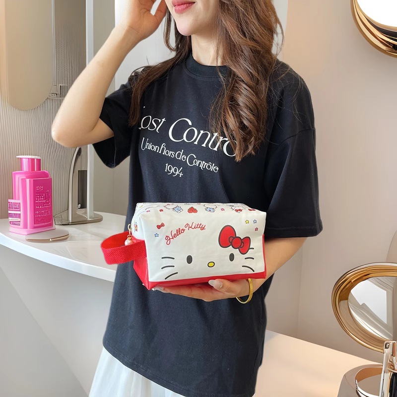 Korean Style Cosmetic Bag, Large Capacity, Multi-Functional, High-Looking Clutch Bag, Cute Elementary School Student Stationery Bag, Creative and Waterproof
