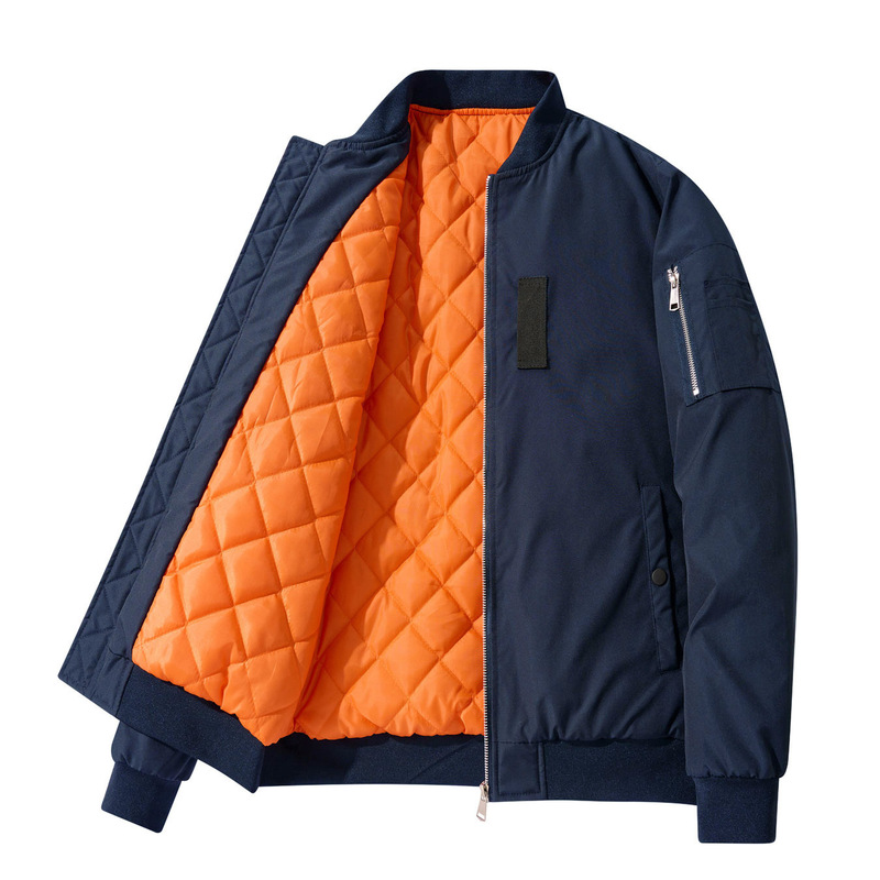 Men's Bomber Jacket European Size Trendy Brand Baseball Jacket Spring and Autumn Casual Loose Thickened Retro Men's Clothing