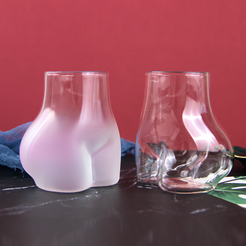 Funny Sexy Cute Butt Glass Creative ins Ice American Latte Coffee Cup Personalized Ice Drink Milk Tea Cup