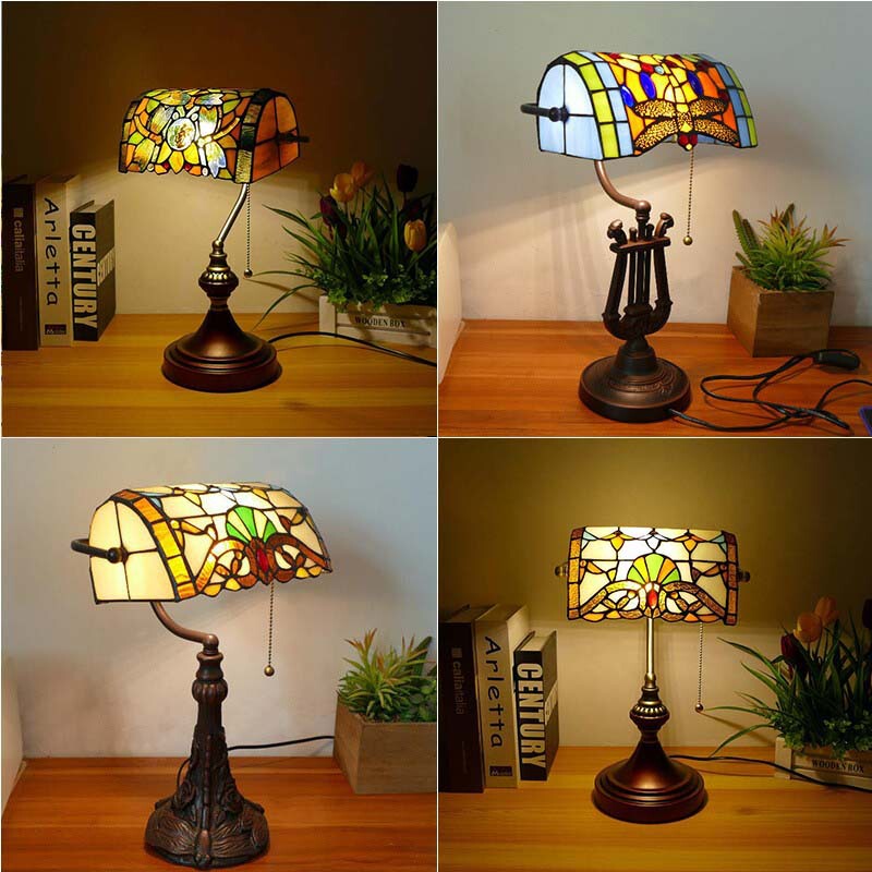 Factory wholesale colored glass art lighting European table lamp bedroom living room hotel bedside table lamp