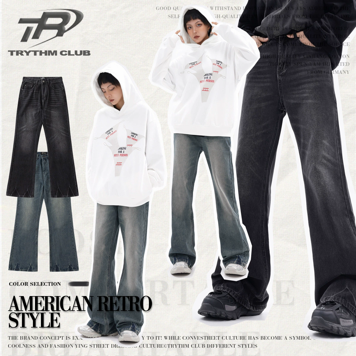 WHOOWAP модные брендовые повседневные брюки унисекс в американском стиле в стиле ретро свободные Выбеленные широкие джинсы на молнии