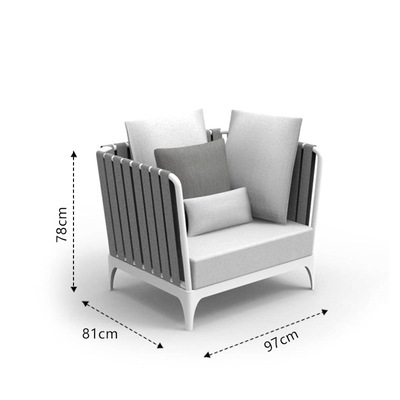 Sofá de ocio al aire libre silla respaldada sala de estar patio villa al aire libre balcón sofá de藤as combinación de muebles sofá de cinta