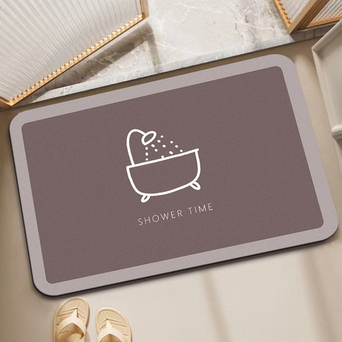 Modern minimalist bathroom door mat: dirt-resistant, non-slip, water-absorbent, and quick-drying diatomaceous earth floor mat—available for drop shipping.