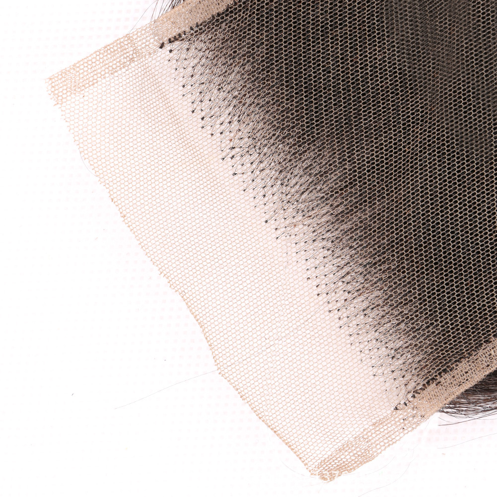 4x4 Cierre suelto onda profunda encaje bloque de pelo Cierre de cabello humano real Peluca de pelo