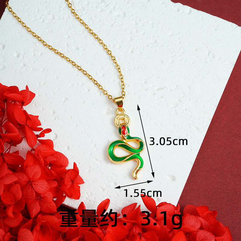 Nuevo producto colgante de oro de arena vietnamita, esmalte nacional de marea, serpiente espiritual, colgante de moneda de cobre, nicho femenino, joyería de alta gama al por mayor