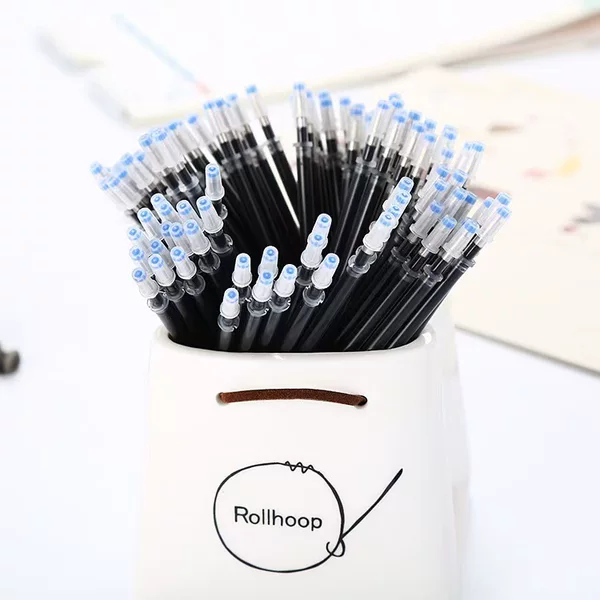 European Standard Ink Round Neutral Pen Refill 0.5mm Full Needle Tube Bullet Pen Refill Black Red Blue Carbon Pen Refill Wholesale