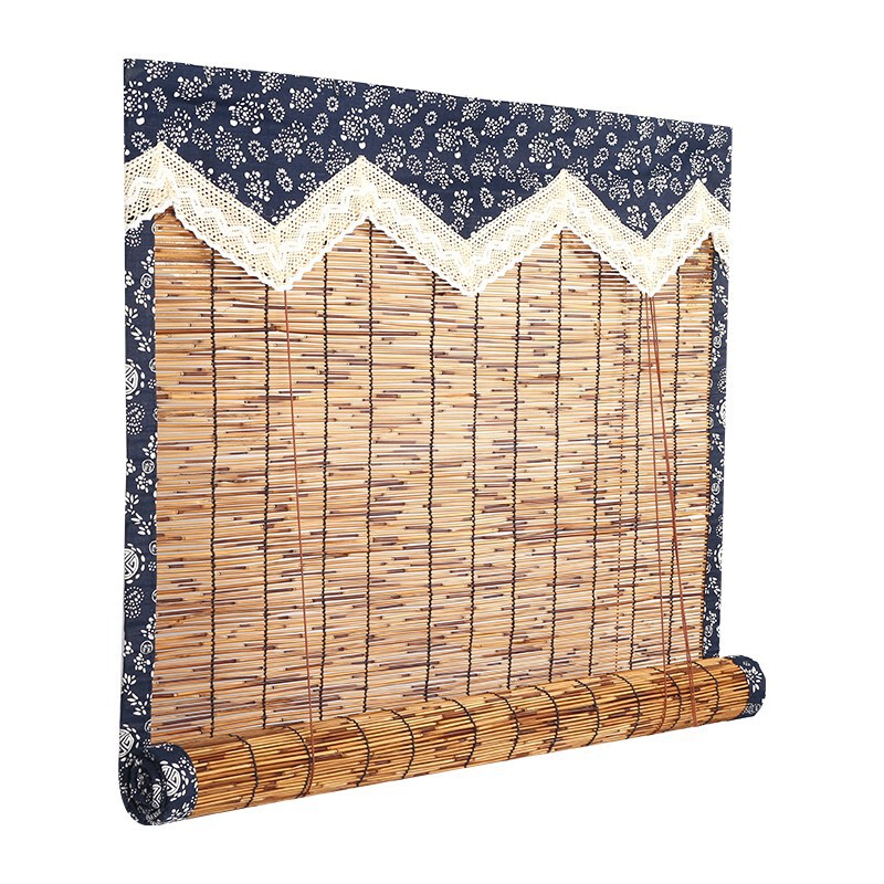 Reed curtain Grass Curtain vintage edge-covered tea room farmhouse partition ceiling wall decoration bamboo door curtain window shutter