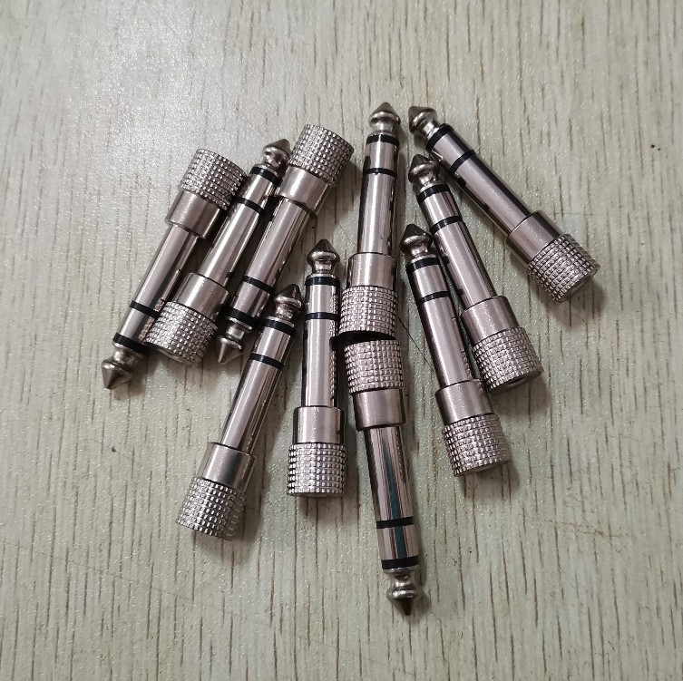 6.3公双立体声转3.5母座转换头插座金属麦克风插头镀镍