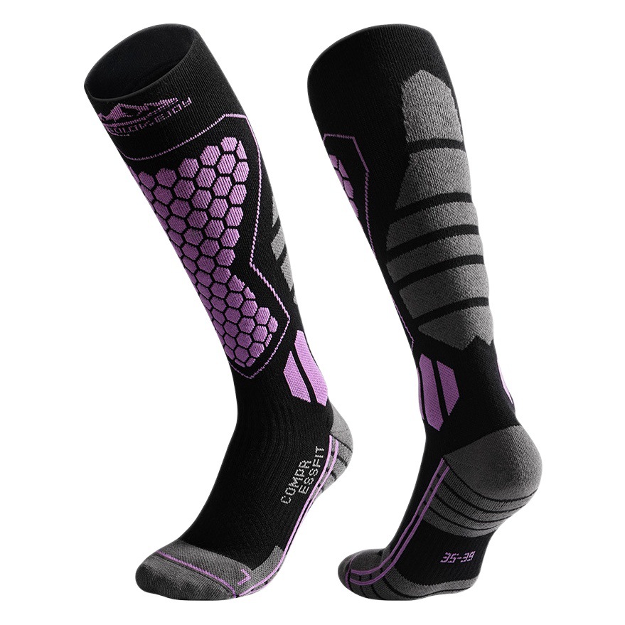 Calcetines de esquí largos de lana profesional de invierno cálidos de secado rápido viajes al aire libre a prueba de viento a prueba de frío calcetines altos DWZ04