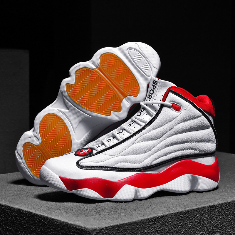Comercio exterior transfronterizo nuevos zapatos de los hombres zapatos de baloncesto botas de combate de los hombres zapatillas de deporte deportivas altas zapatillas de moda juvenil estudiante