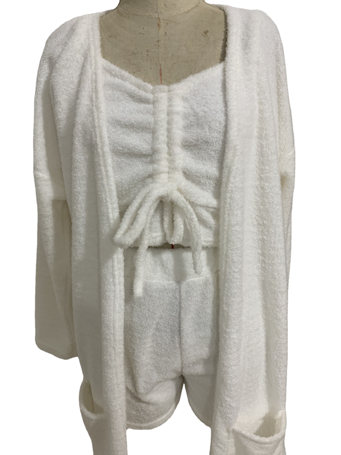 naisten vaatteet pehmoiset 3-osaiset kotivaatteet_voghion.com