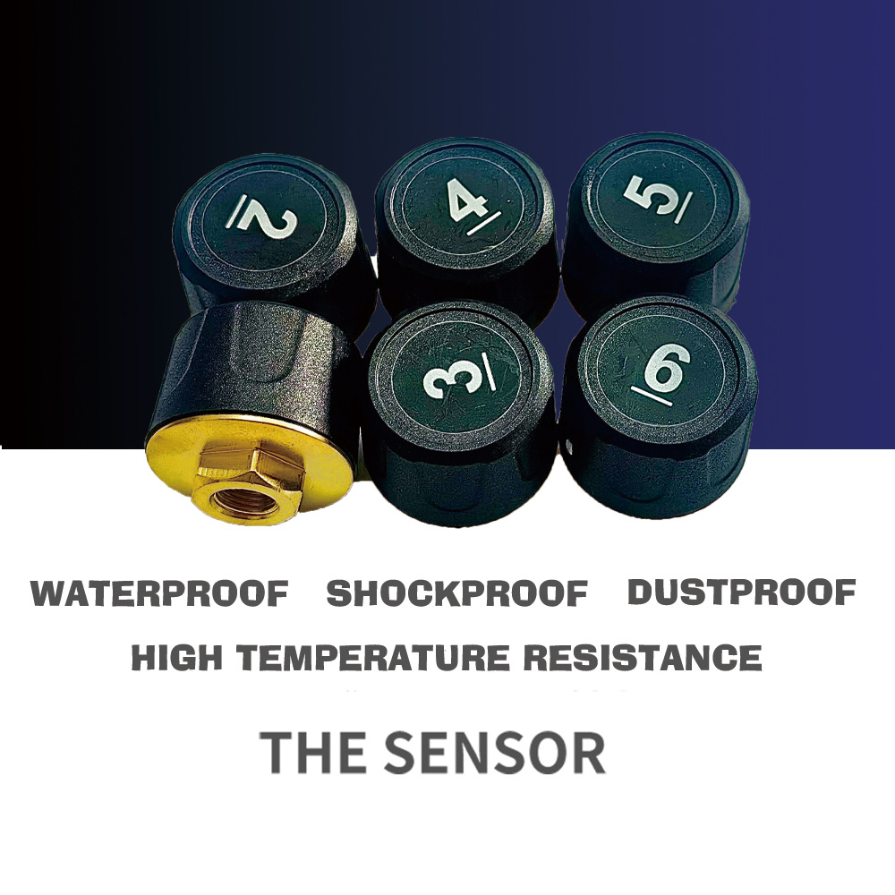 6-wheel heavy truck box cargo fire high-precision truck tire pressure monitoring system tire pressure detector solar external