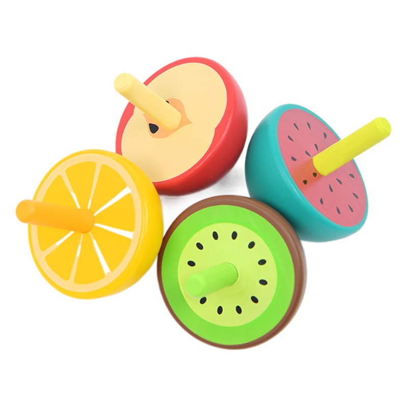 Giroscopio giratorio de color para niños manual pequeño animal giratorio jardín de infantes juguete de madera pequeño giroscopio nuevo al por mayor