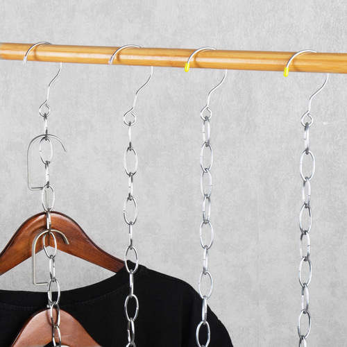 Galvanized chain clothes drying line stainless steel wardrobe storage chain multi-functional clothing store hanging clothes rack hanging clothes