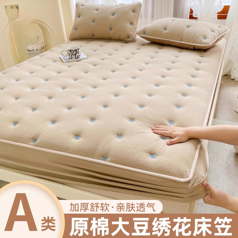 Colcha de cama de una pieza 2024 nueva funda protectora de colchón sábana engrosada funda de cama acolchada funda de colchón todo incluido