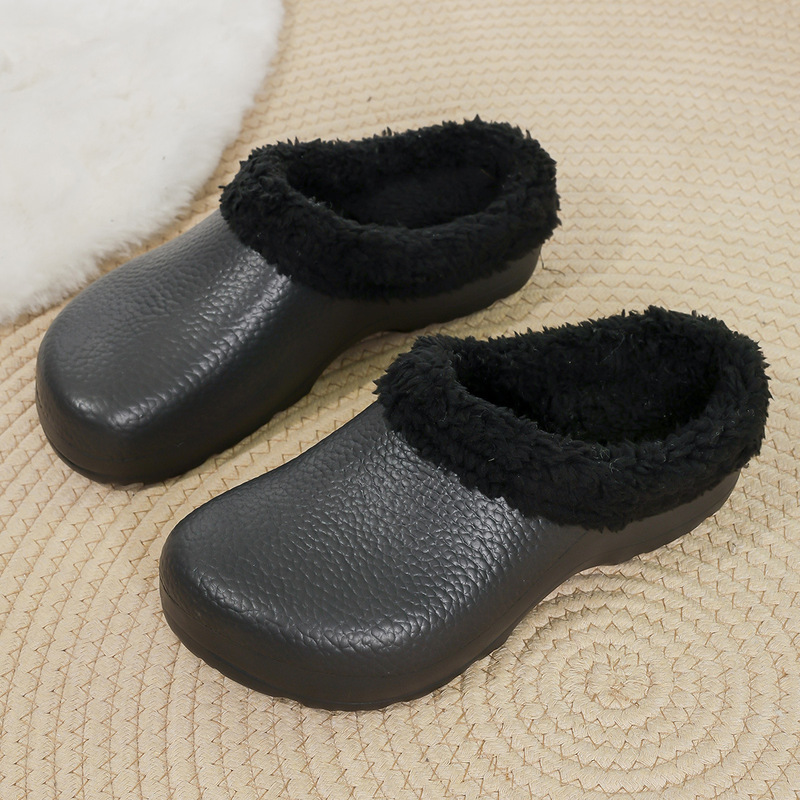 Winter Padded Nurse Shoes for Export, Large Size Women's Cotton Slippers, Fleece-Lined Eva Waterproof Non-Slip Closed-Toe Slippers for Men Winter Padded Nurse Shoes for Export, Large Size Women's Cotton Slippers, Fleece-Lined Eva Waterproof Non-Slip Closed-Toe Slippers for Men