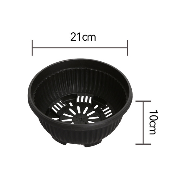 Black plastic flowerpot