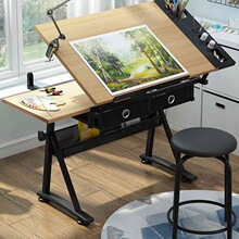 斜面升降绘画绘图书法书画画架画板画案书桌学习写字电脑桌工作台