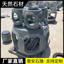 户外石桌石凳庭院一套天然石头花岗岩大理石桌子圆桌室外花园公园