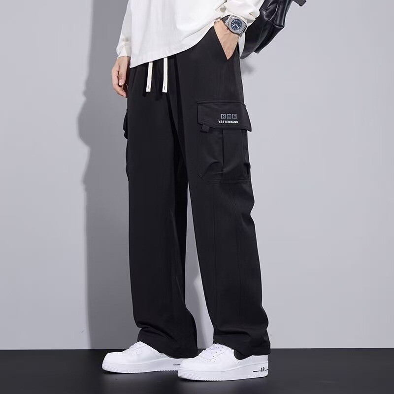Men's Cargo Pants Casual American Style Trendy Brand New Loose Straight-Leg Sports Casual Long Pants Wide-Leg Outdoor Pants
