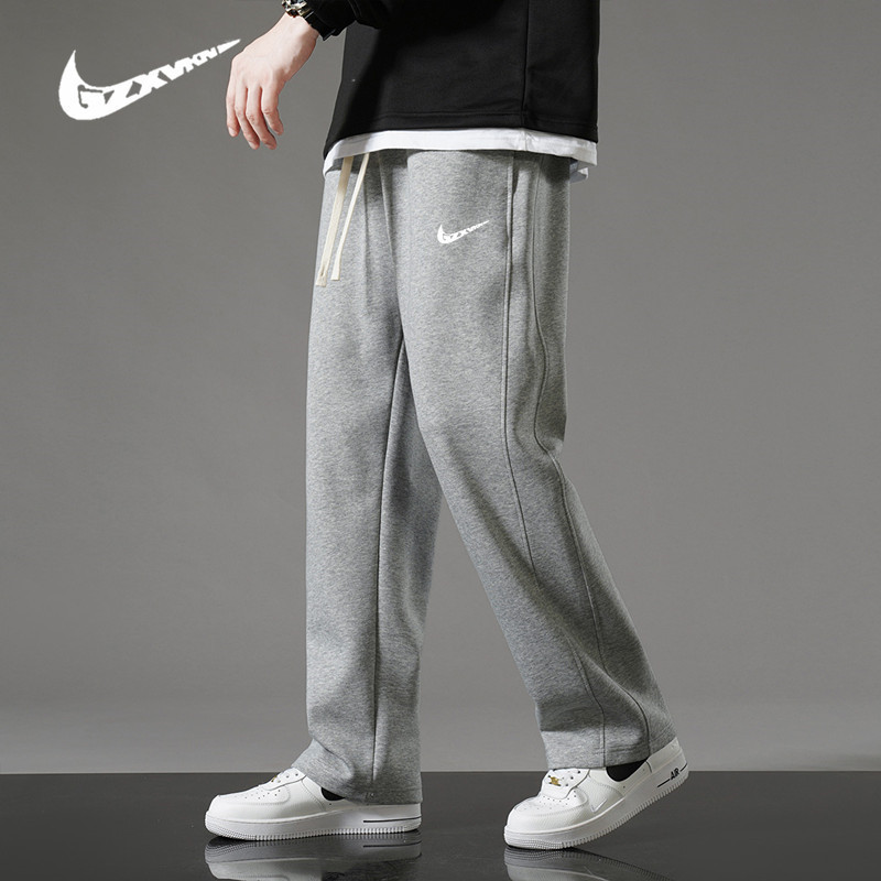 Spring and Autumn Loose Men's Casual Pants Straight-Leg Youth Student Running Sports Jogger Sweatpants Drapey Versatile Men's Pants
