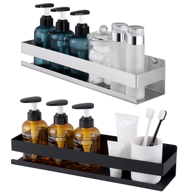 Cross-Border 304 Stainless Steel Bathroom Storage Rack Kitchen Wall-Mounted Multi-Functional Bathroom Rack Bathroom Shelf Free of Charge