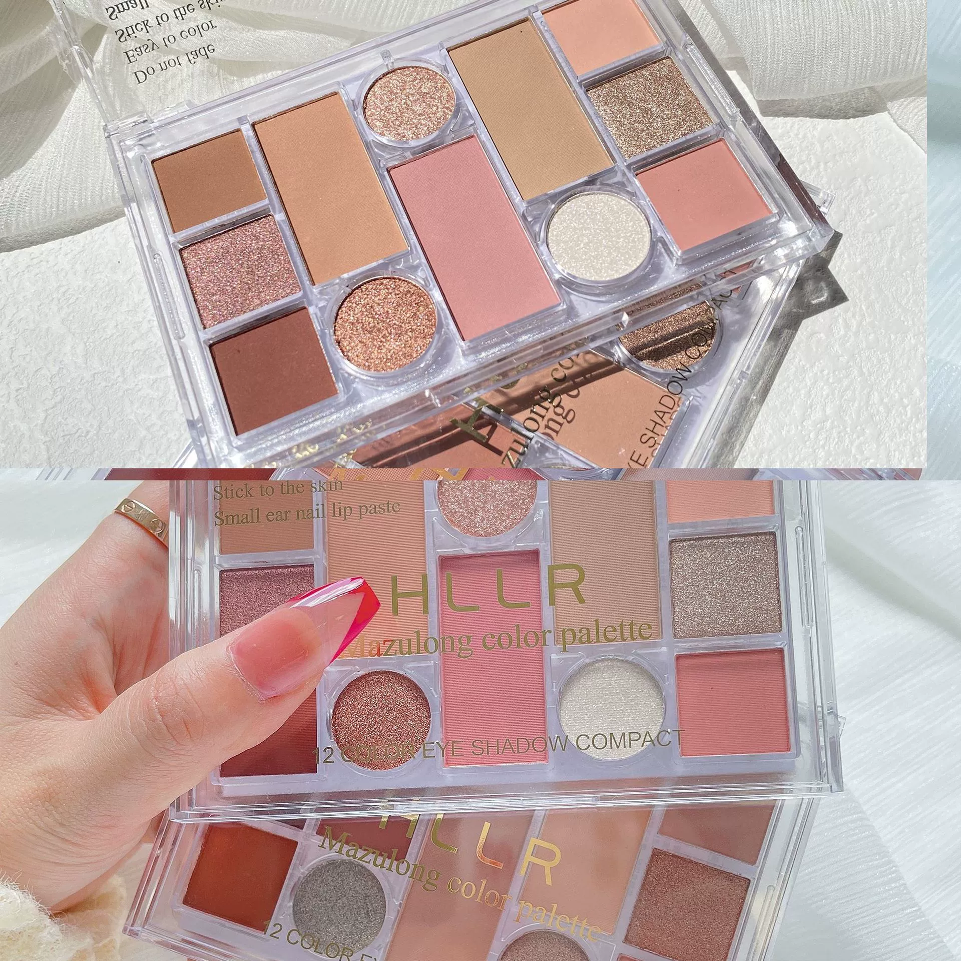 Палетка теней Helenli Woman Eyeshadow, матовые стразы для ногтей, 12 цветов, на каждый день