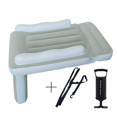 Cross-Border Children's Inflatable Car Vehicle-mounted inflatable bed - gray-mattress-safety-belt-hand-pump