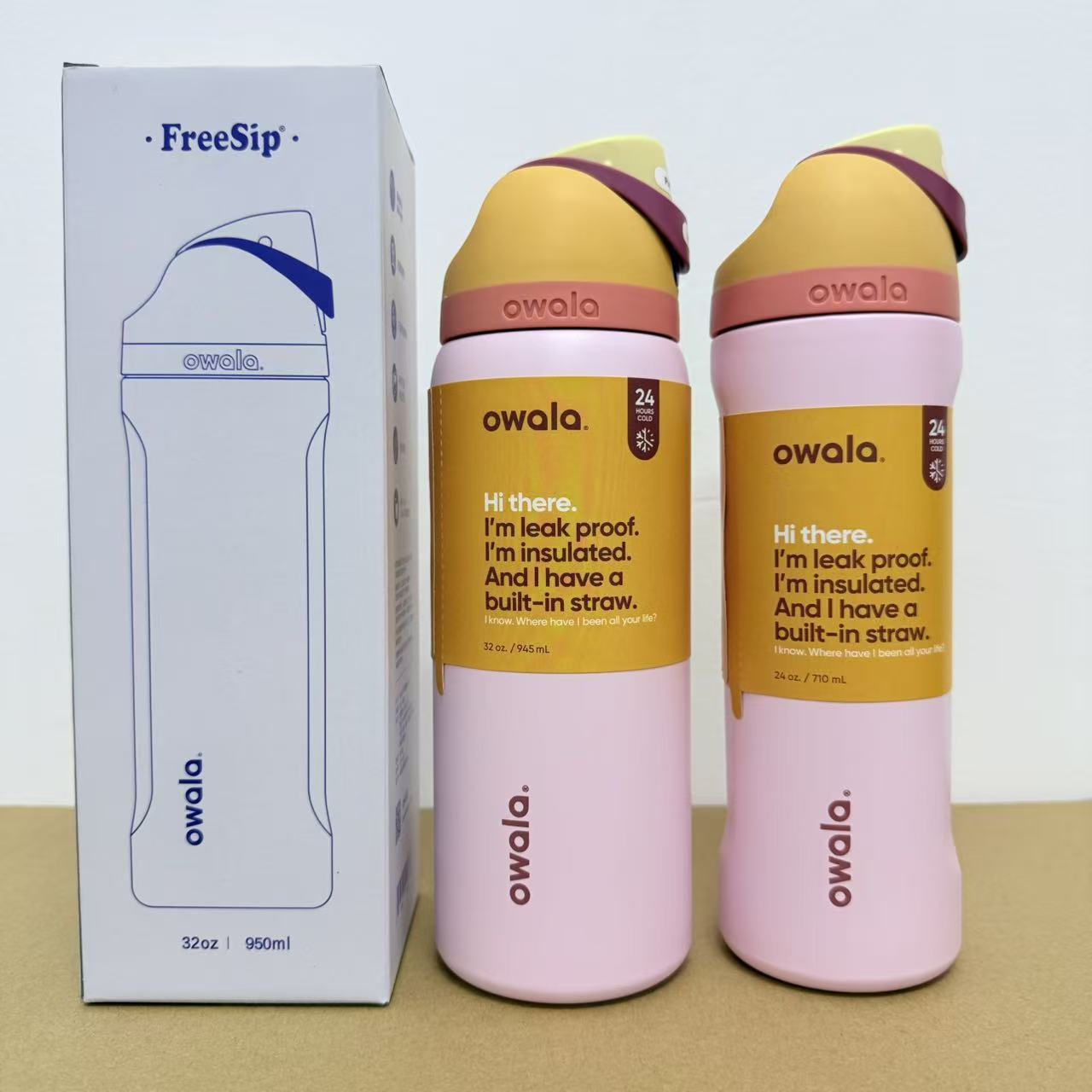 Owala en stock de gran capacidad portátil hervidor de agua al aire libre para hombres tazas de agua caliente de moda para mujeres tazas de fruta deportivas al por mayor