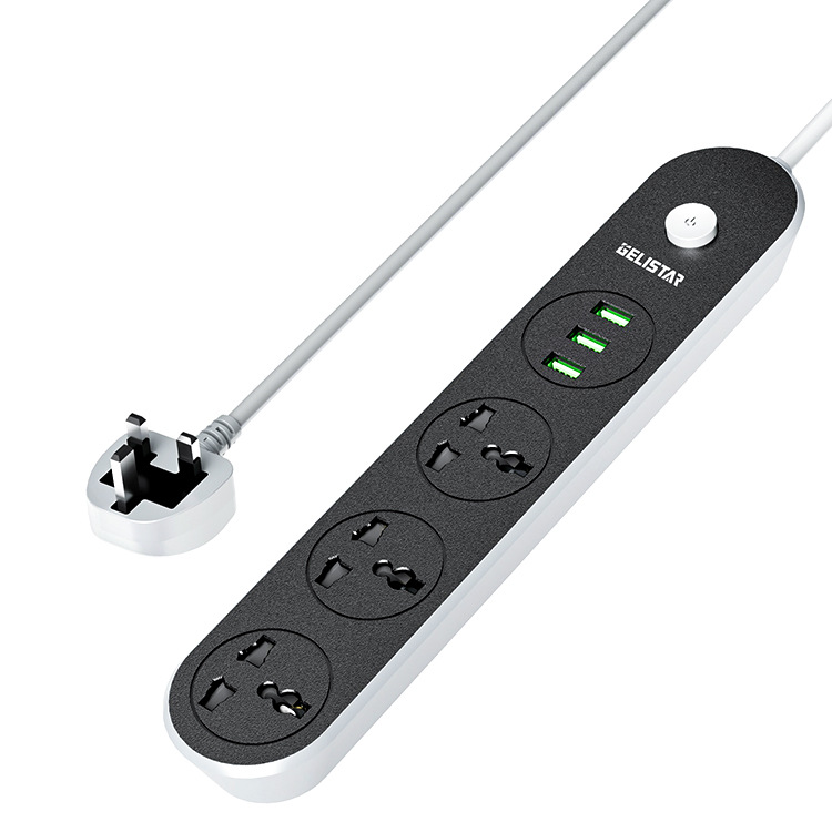 亚马逊热销新款万能通用插座多孔位USB接线板排插拖线板外贸插座