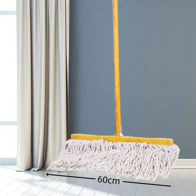 60cm 흰색 와이어 나무 대걸레 1개