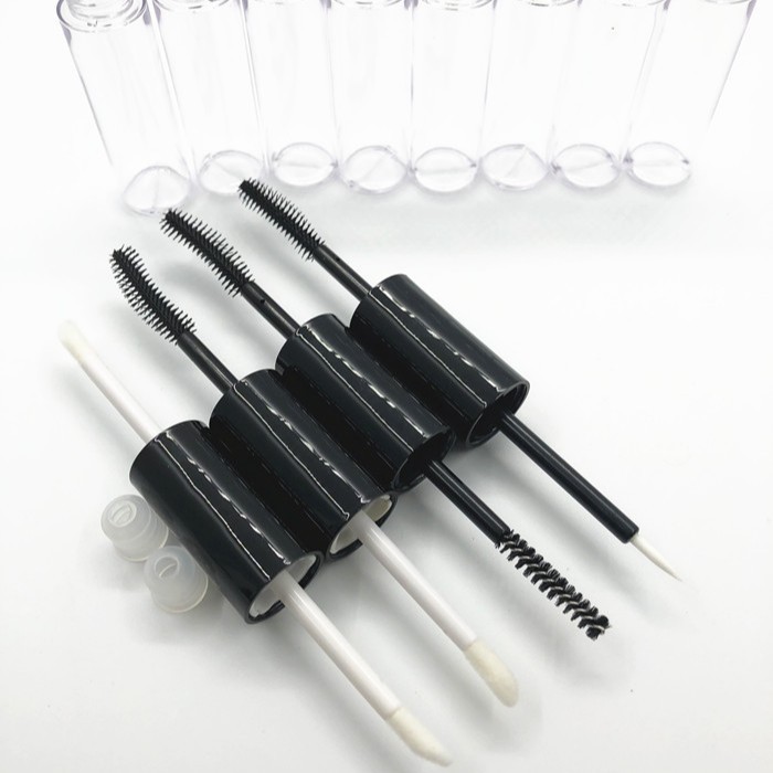 En stock de doble cabeza de brillo de labios tubo de pestañas tubo vacío delineador de ojos líquido de crecimiento botella vacía 8ml botella de soplado material de embalaje cosmético