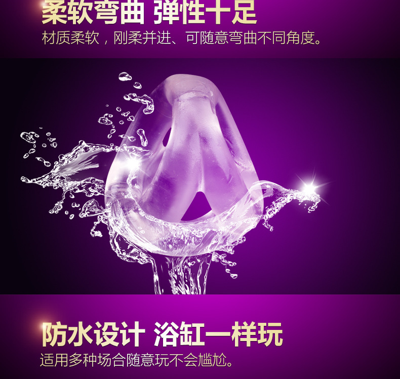 Men’s Triangle Locking Double Ring, TPE Manual Cock Ring, Purple — detail image 1