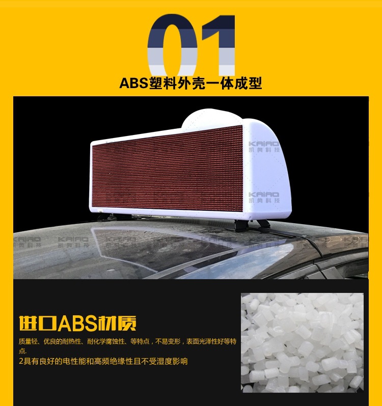 Dual Row Display Ceiling Light LED Display Taxi LED Smart Roof GPS/GPRS Full-Color Light Box