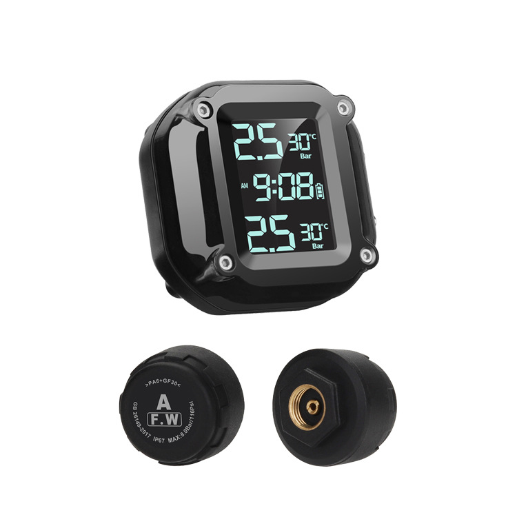 Motorcycle Tire Pressure Monitor 2 Wheel Electric Vehicle Tire Pressure Monitoring Wireless Digital Display External Tire Sensor