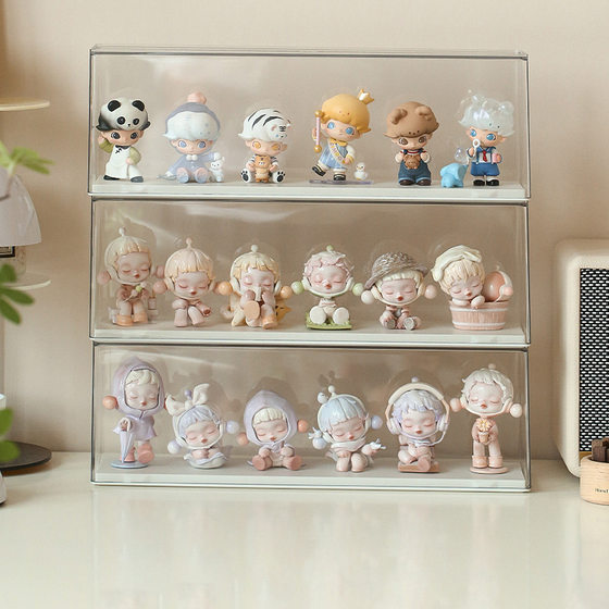 Bubble Mart Pure Color Blind Box Storage Display Rack Acrylic Display Box Dust-proof Cabinet Handmade Desktop Storage Box