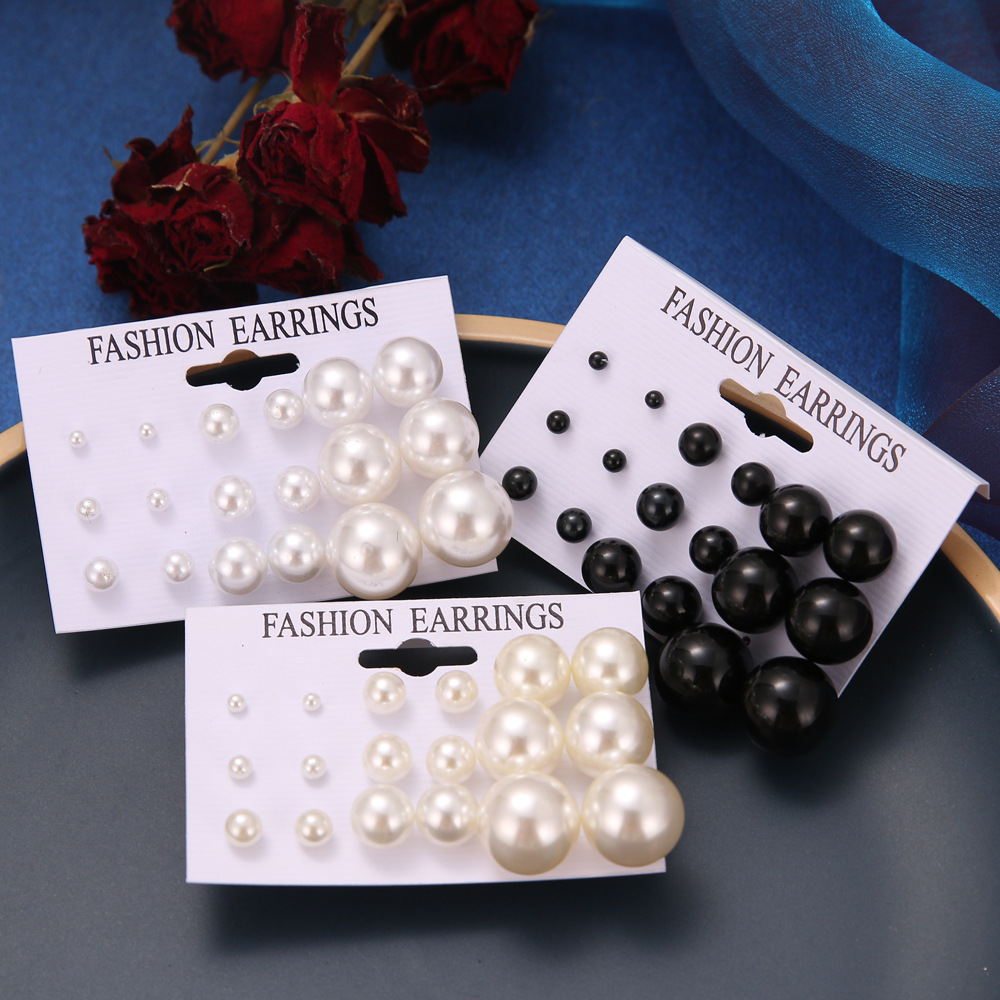 [Elegant Pearl Studs Earrings Set For Women Wedding Earrings]