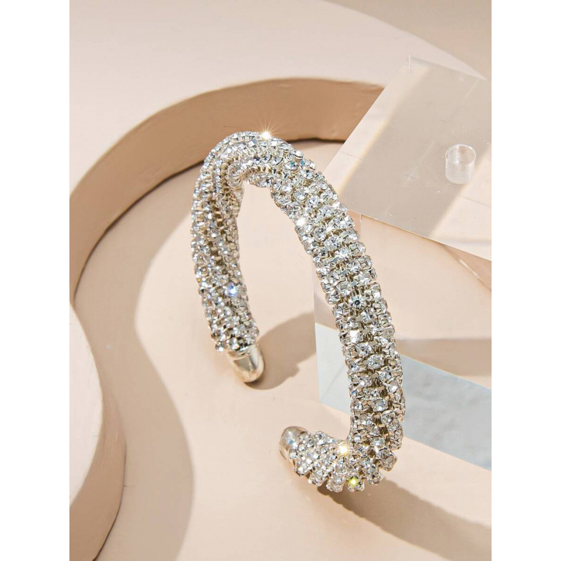 1 Women's Elegant Imitation Pearl Crystal Magnetic Adjustable Bracelet, Suitable for Daily Wear